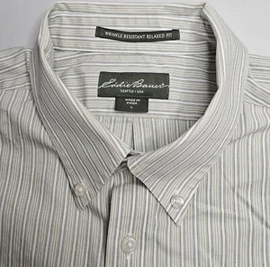 Men's Eddie Bauer Long Sleeve Relaxed Fit Striped Button Up Shirt Large - Picture 1 of 2