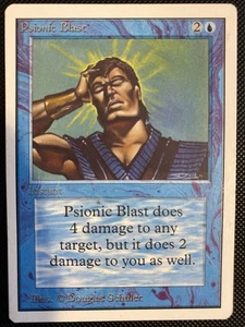 English - MTG Psionic Blast - MP With Surface Scratch - Unlimited Edition - Picture 1 of 3