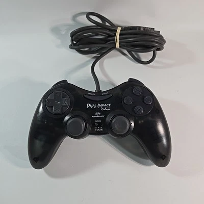 Performance Dual Impact 2 Controller Sony Playstation PS1 PS2 Transparent Black - Image 1 of 4