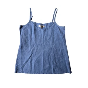 Flax linen camisole tank with adjustable straps size small but oversized - Picture 1 of 9