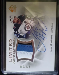 2021-22 UD SP AUTHENTIC LIMITED AUTO MATERIAL PATCH JOSH MORRISSEY #/100 - Picture 1 of 2