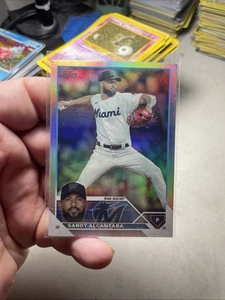 2023 Series 1 Base Rainbow Foil #107 Sandy Alcantara - Miami Marlins - Picture 1 of 2
