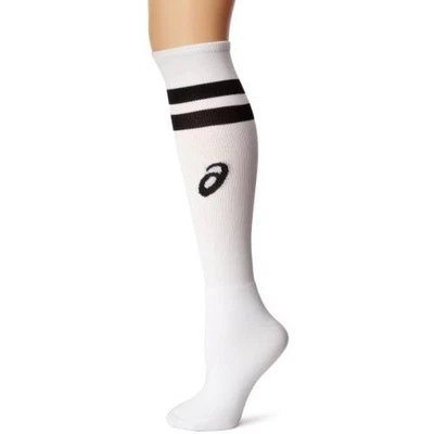 ASICS Women's Old School Striped Knee High Socks White/Black - ZK1103-0190, Whit - Image 1 of 2
