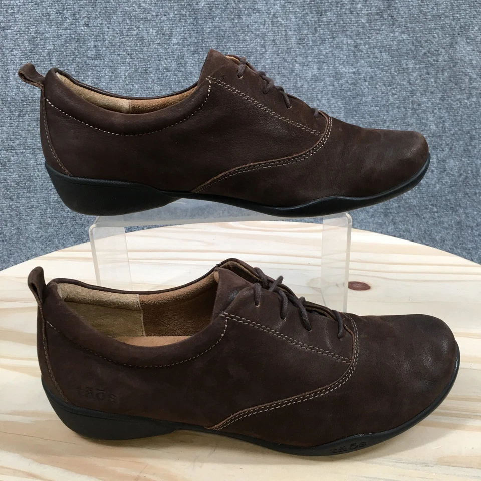 Taos Shoes Womens 9 Getaway Oxford Lace Up Round Toe Comfort Brown Leather - Image 1 of 4
