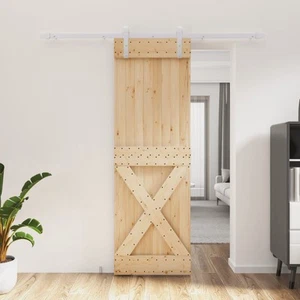 Sliding Door Barn with Hardware Set Interior Solid Wood Pine vidaXL - Picture 1 of 12
