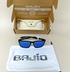 BAJIO Sunglasses CALDA Black Matte Frame Blue Glass Polarized Lens NEW Warranty - Picture 1 of 7
