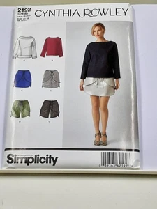 NEW Simplicity Sewing Patterns 2192 Women 14 - 22 Cynthia rowley Top Skirt Short - Picture 1 of 8