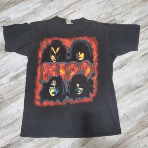 1996 Kiss Tour Shirt Size XL Double Sided Black Rock Band Shirt Classic Rock - Picture 1 of 4