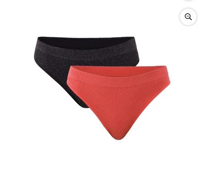 Tanga de lúrex sin costuras No Boundaries 2pk hollín negro/melón delicia Foto 1 de 4