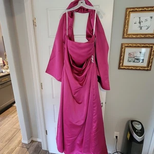 Neu * David's Bridal Michaelangelo rosa trägerloses Brautkleid Größe 18 Diamanten ** - Bild 1 von 9
