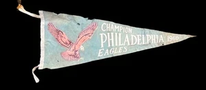 Vintage 1960 Philadelphia Eagles World Champions 29 Inch NFL Football Pennant - Picture 1 of 8
