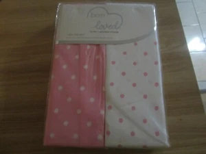 BORN LOVED FITTED CRIB SHEET PINK - Picture 1 of 3