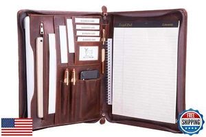 Gavarnie Genuine Leather Professioal Business Portfolio Padfolio Folder with - Picture 1 of 5