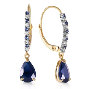 Ohrringe 3,35 Karat 14 Karat massiv Gold Naturalpa Saphir Diamant - Bild 1 von 5
