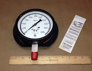 Marsh 1-LYH-29970-AKC High Pressure Gauge 0 - 4000PSI 210-3SS 3/16" Stainless S. - Picture 1 of 7