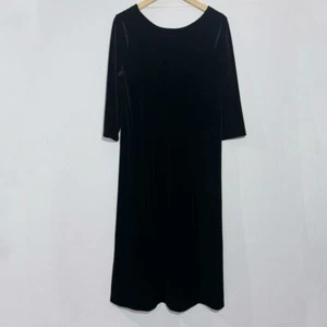 NWT Velvet V-Back Midi Dress In Black Size 8/10 Chico's Size 1 - Picture 1 of 10