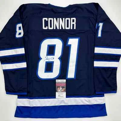 Autographed/Signed Kyle Connor Winnipeg Blue Hockey Jersey JSA COA - Image 1 of 4