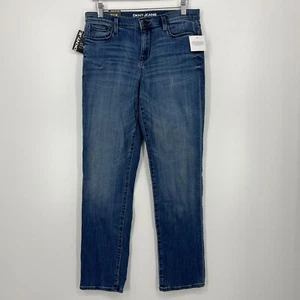 DKNY Jeans Women's Size 8 Blue Soho Straight Mid Rise Medium Wash New NWT - Picture 1 of 9