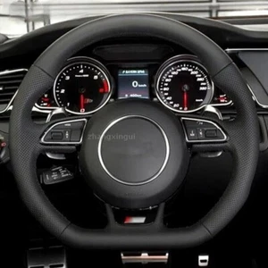 Full Leather Steering Wheel For Audi S3 S4 S5 RS3 RS4 RS5 A3 A4 A5 2012-2016 - Picture 1 of 8