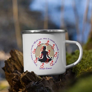 Taza esmaltada "Ser mujer" Joseph Conrad cita feminismo atracción amor - Imagen 1 de 1