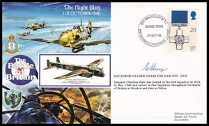 RAFA17c The Night Blitz RAF Cover Signed Battle of Britain Ace CHARLTON HAW DFC - Picture 1 of 5