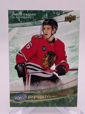 💥 2022-23 Upper Deck Ice Ice Premieres Green /599 Jakub Galvas #183 Rookie RC - Image 1 of 2