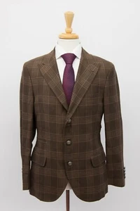 NWT$3595 Brunello Cucinelli Mens Plaid Print Sport Jacket With Logo Buttons A196 - Picture 1 of 6