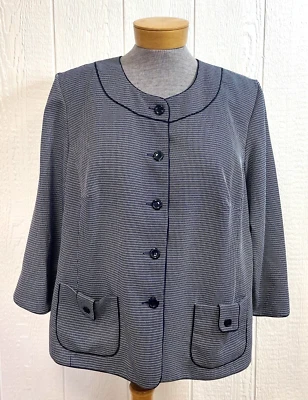 Chaqueta Blazer Studio I Para Mujer Azul Con Bolsillos Frontales Botones Talla 24W (tt76) Foto 1 de 4