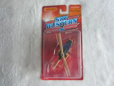 Matchbox Sky Busters 1988: helicóptero de misión de avión militar nuevo en paquete Foto 1 de 3