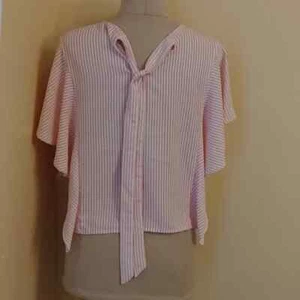 George women's summer blouse size M orange and White - Picture 1 of 8
