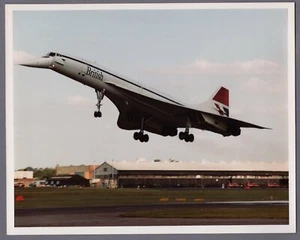 BRITISH AIRWAYS CONCORDE LARGE VINTAGE ORIGINAL PHOTO BA SUPERSONIC 1 - Picture 1 of 2