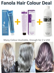 PACKAGE Fanola Hair Dye 100ml x 2 (2 Colours) +20Vol Developer 300ml - 2 Uses - Picture 1 of 62