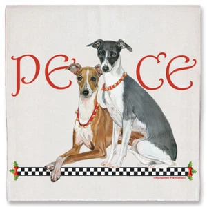 Italian Greyhound Peace Christmas Kitchen Towel Holiday Pet Gifts - Picture 1 of 1