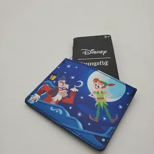 Loungefly Disney Peter Pan, Captain Hook & Tinker Bell Blue Cardholder W/Tags - Picture 1 of 10