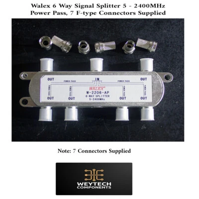 6 Way F Type Screw Connector Virgin Sky BOX Satellite TV AERIAL SPLITTER Digital - Image 1 of 3