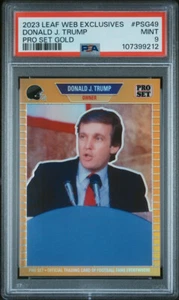 2023 LEAF PRO SET Metal Gold Prizm # /199 DONALD TRUMP USFL PSA 9 FATHER'S DAY - Picture 1 of 4