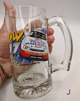 Darrell Waltrip 12 OZ Taza de cerveza de vidrio transparente 12 onzas NASCAR coleccionable NUEVA NOS  Foto 1 de 4