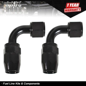 Adaptador de combustible giratorio de 2 piezas 10AN AN10 90° 90 grados negro - Imagen 1 de 8