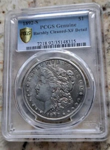 1892-S Morgan Silber 1 $ Dollar Münze PCGS XF Detail gereinigt STICHTAG MORGAN - Bild 1 von 3