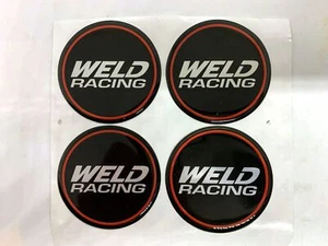 WELD RACING WHEELS SET OF 4 EMBLEM WHEEL RIM CENTRE CAP LOGO STICKERS 1.75" DIA - Picture 1 of 1
