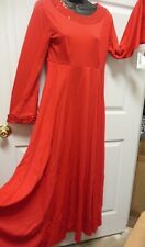 Liturgical BellSleeve sequincollar Praise Dance dress RED Ladies Szs Empireseam 