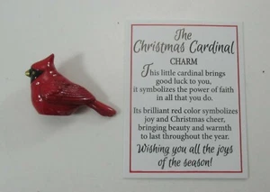 LBOT Christmas Cardinal Pocket CHARM miniature figurine visitor from heaven Ganz - Picture 1 of 12
