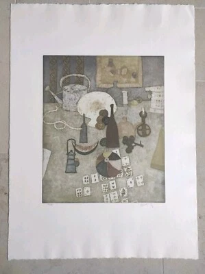 Yoshi Takahashi, unbekannt, Farbradierung, signiert, nummeriert 17/95,  66x45cm - Bild 1 von 4