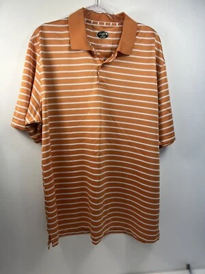 Polo de golf Arnold Palmer para hombre talla XXL naranja y blanco a rayas manga corta Foto 1 de 4
