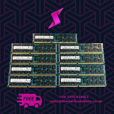 9x (72GB) Hynix 2Rx4 8GB DDR3 PC3L-10600R ECC REG RDIMM HMT31GR7CFR4A-H9 Server - Image 1 of 3