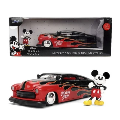 Jada 1:24 Hollywood Rides 1951 Mercury w/ Mickey Mouse Figure Disney 36272 Model - Image 1 of 4