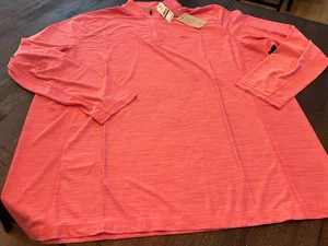 NWT - Mens TOMMY BAHAMA Palm Coast 1/4 Zip Pullover Top - Pink (Size 4XLB) - Picture 1 of 2