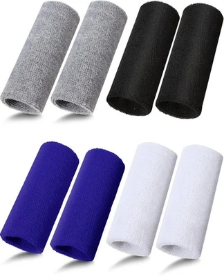 6-Inch Long Wrist Towel Wristbands (8 Pack)