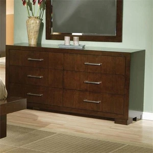 Coaster Jessica Contemporary 6-Drawer Wood Dresser in Cappuccino - Picture 1 of 5
