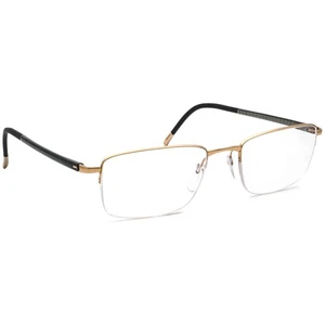Silhouette Eyeglasses Illusion 5457 20 6051 Gold/Dark Green Half Rim 51[]19 140 - Picture 1 of 8